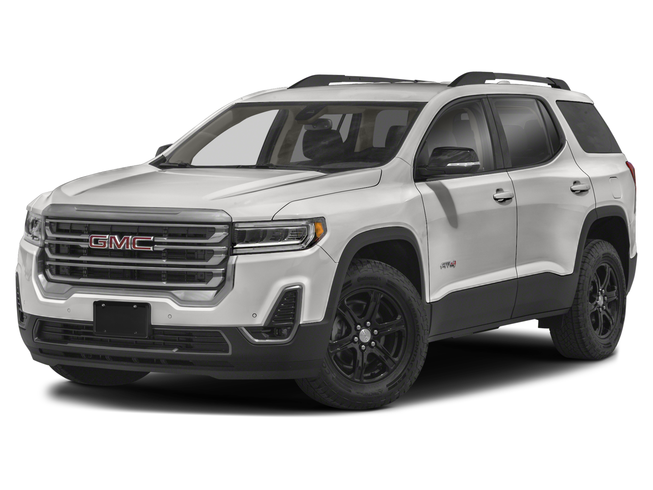 2021 GMC Acadia AT4 in Summit White — front three-quarter view