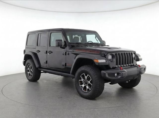 2026 Jeep Wrangler Rubicon in Black — front three-quarter view