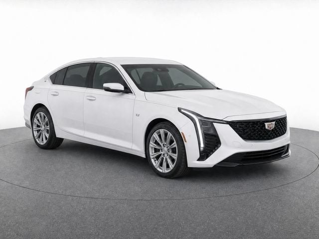 2026 Cadillac CT5 Premium Luxury in Summit White — front three-quarter view