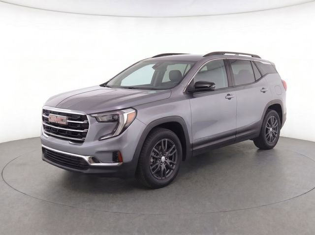 2025 GMC Acadia Elevation in Sterling Metallic — front three-quarter view