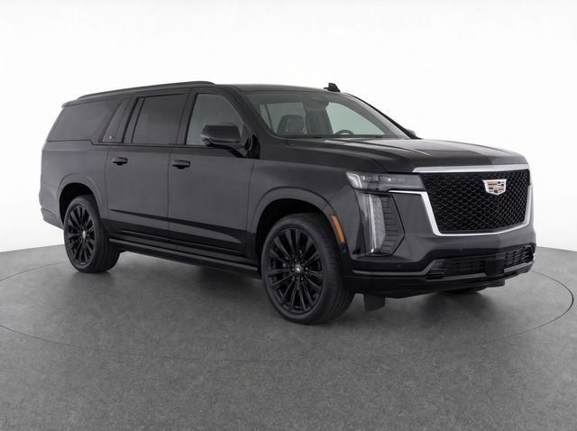 2025 Cadillac Escalade ESV Sport Platinum in Black Raven — front three-quarter view